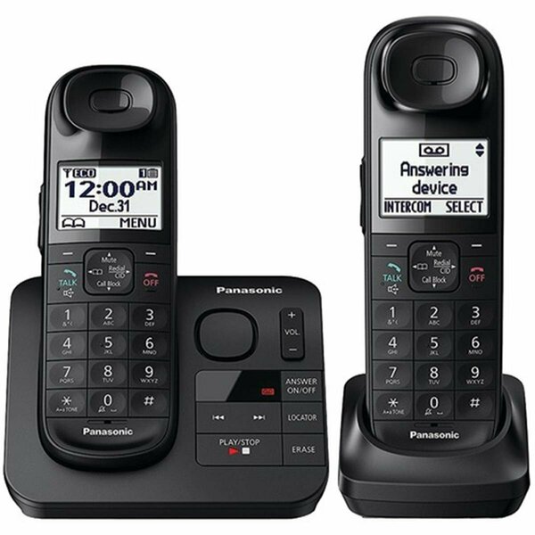 Panasonic Expandable Cordless Phone System with Comfort Shoulder Grip & Answering Machine - 2 Handsets PA476827